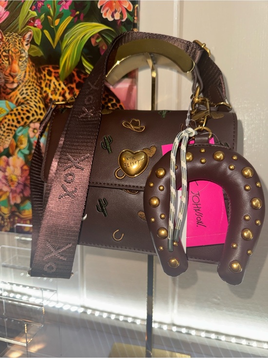 XOXO Handbags - Betsy Johnson RODEO Ready Embellished Top-Handle Crossbody with Horseshoe Charm